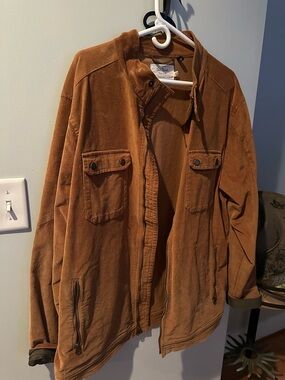 Lightweight Men's Shirt Jacket in Rust Brown by
